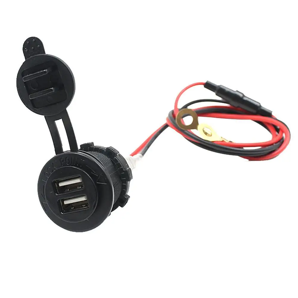 Dual USB 12 В в мотоцикл авто для телефона зарядное устройство водостойкие порты CS