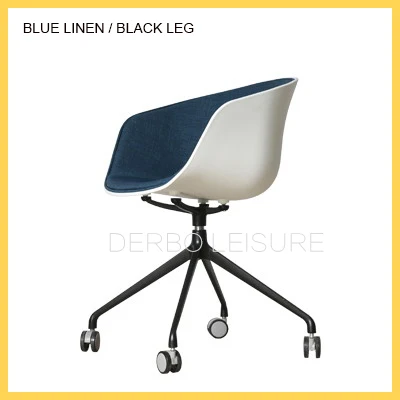 Blue Linen Black L Модный современный классический дизайн популярное пластиковое металлическое поворотное офисное компьютерное мягкое сидение с колесом - Цвет: Blue Linen Black L
