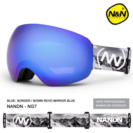 Бренд NANDN профессиональные лыжные очки 2 двойные линзы противотуманные большие