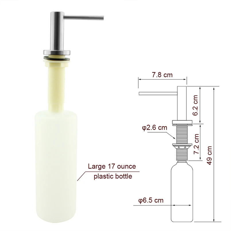 304 кухонная раковина из нержавеющей стали диспенсер для жидкого мыла 17 унций (500