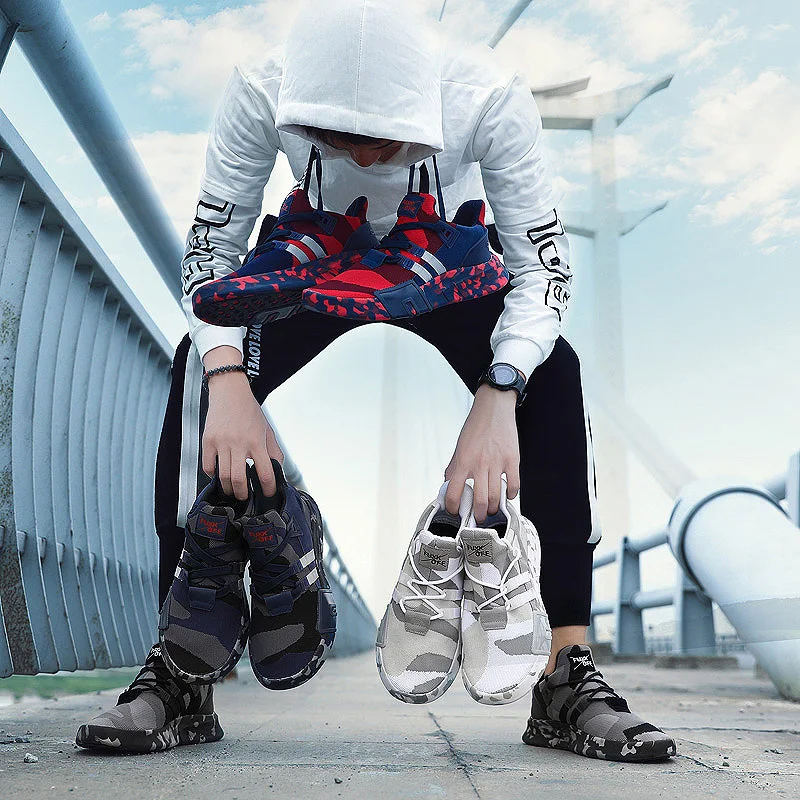 Sooneeya Camouflage Patchwork Sneakers Men Mixed Colors Casual Shoes Striped Designer Tenis mesh Footwear |