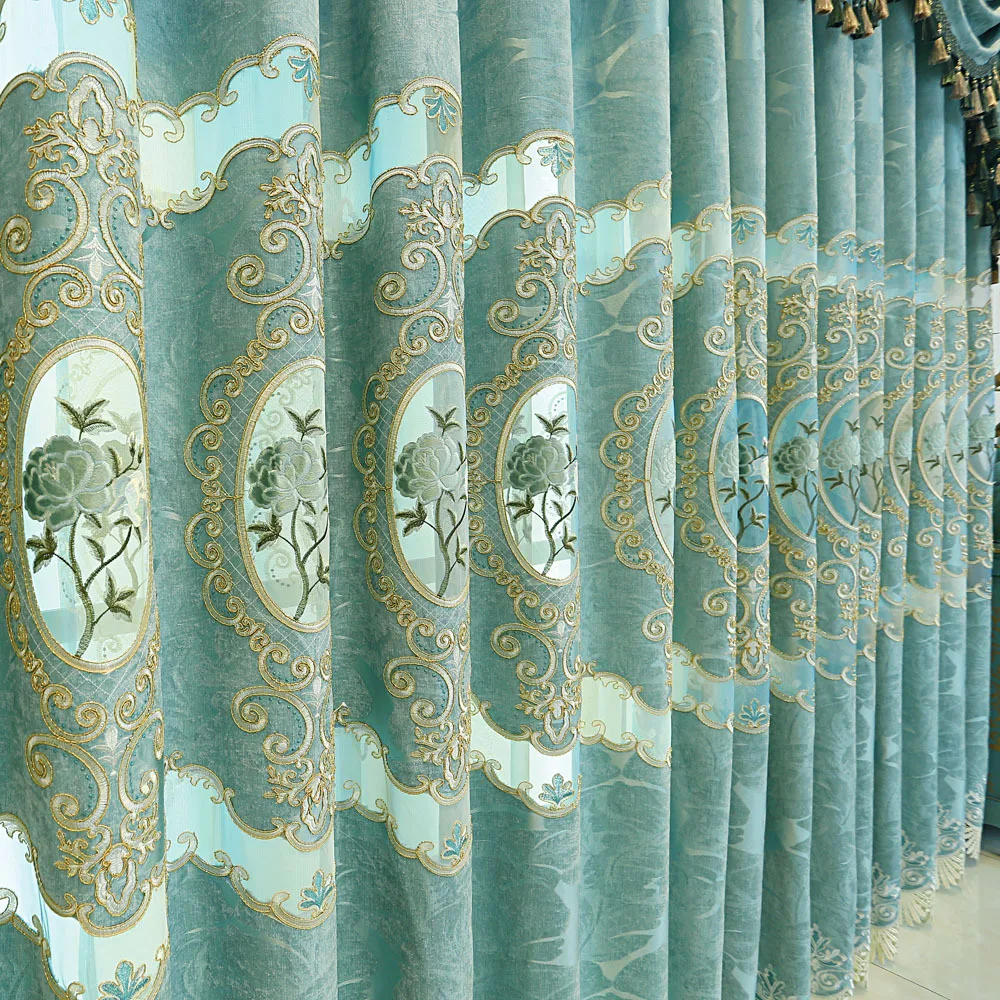 

Customization of European for Living Room for Bedroom Shade Embroidery Curtain