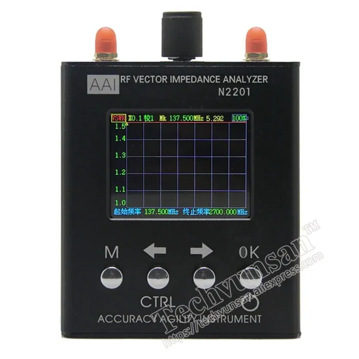 High Accuracy 137.5MHZ-2.7GHZ N2201SS N2201 English verison Antenna Analyzer Meter Tester UV RF Vector Impedance ANT SWR | Дом и сад