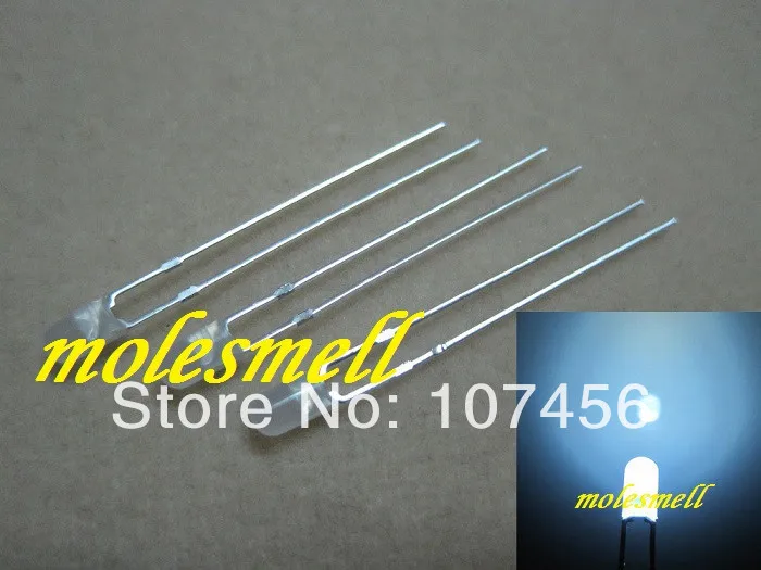 1000 шт. 3 мм диффузный белый круглый без фланца молочно светодиодный светильник s 2