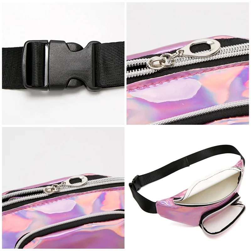 

Women Shiny Waist Fanny Bag Belt Pack Chest Bag Shoulder Small Belt Money Purse