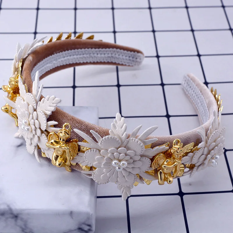 Винтажный обруч для волос в стиле барокко женские золотые повязки на голову