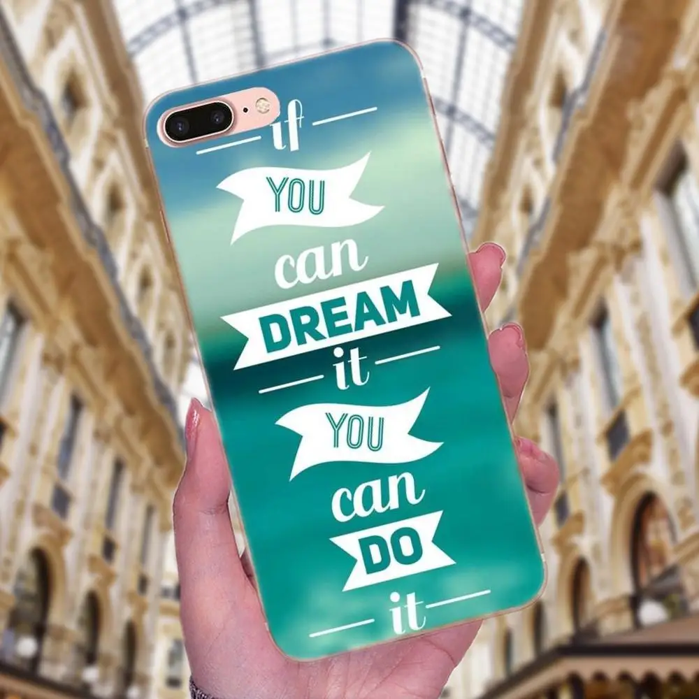 Мягкие чехлы Capa с мотивацией цитатами и надписью для Apple iPhone X XS Max XR 4 4S 5 5C 5S SE 6 6S 7 8