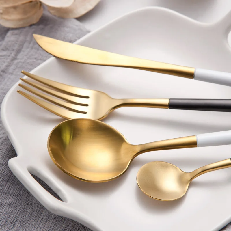 Hoomall 4Pcs/Set Stainless Steel Dinnerware Set Cutlery Dinner Tableware Western Fork Kitchen Accessories Drop Shipping | Дом и сад