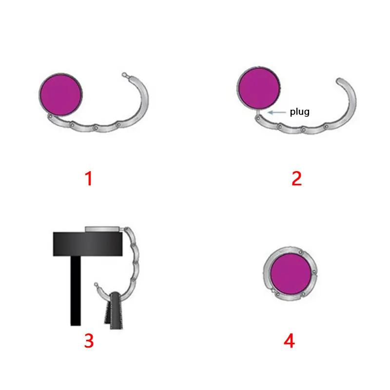 Креативная металлическая складная дамская сумка крюк вешалка круглая оболочка