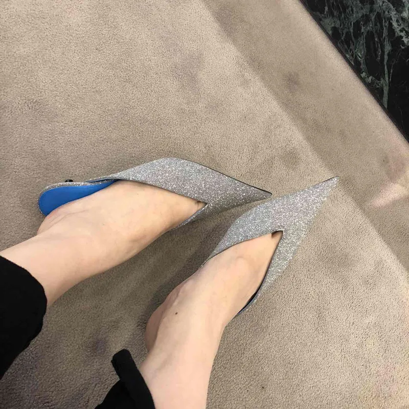 Туфли-лодочки женские на среднем каблуке с острым носком без застежки | Обувь