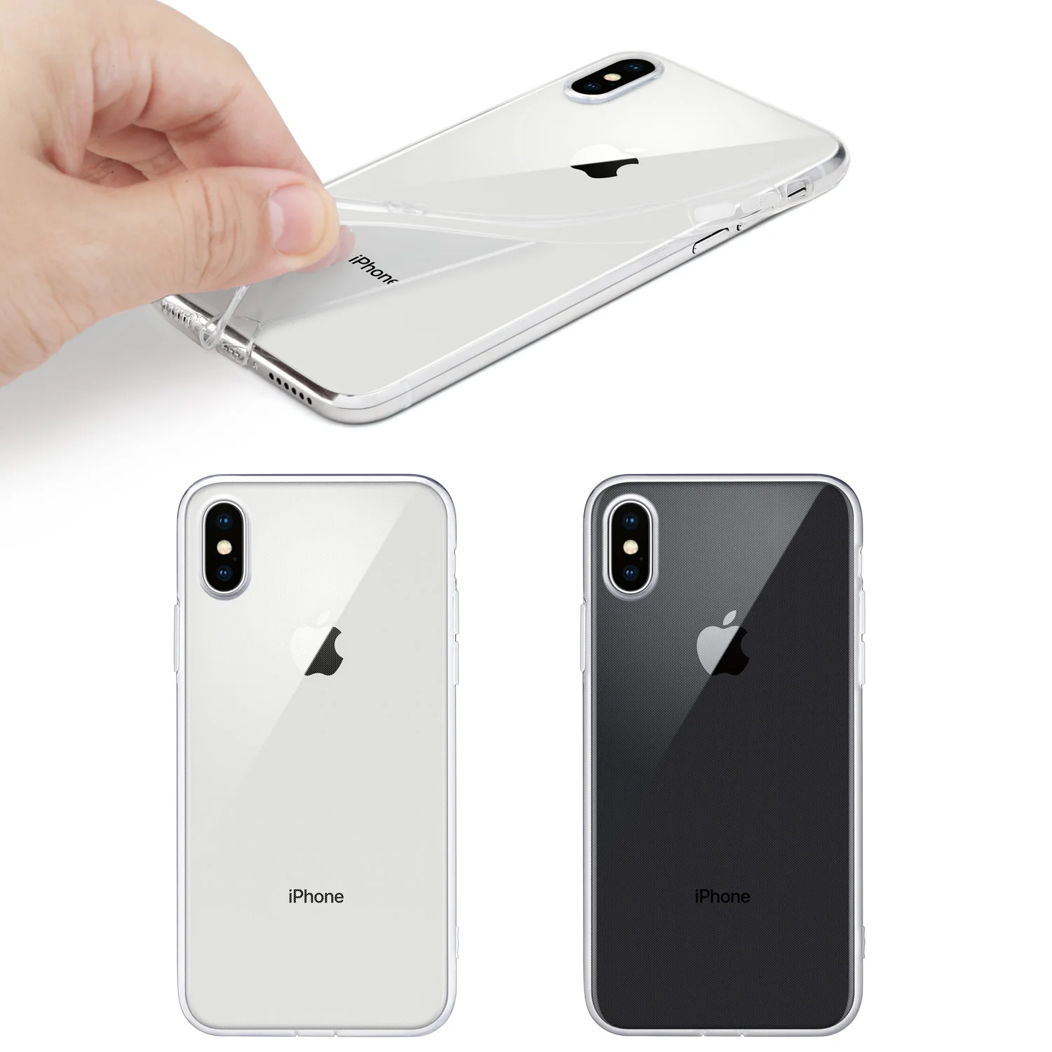 For iPhone X Case WEFOR Slim Clear Soft TPU Cover Support Wireless Charging for Apple 5.8&quot /iPhone 1iphone 8plus case |