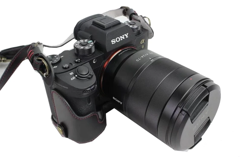 Новые роскошные из искусственной кожи Камера чехол сумка для sony ILCE-9 A9 с ремешком и открытым Батарея дизайн+ мини сумка