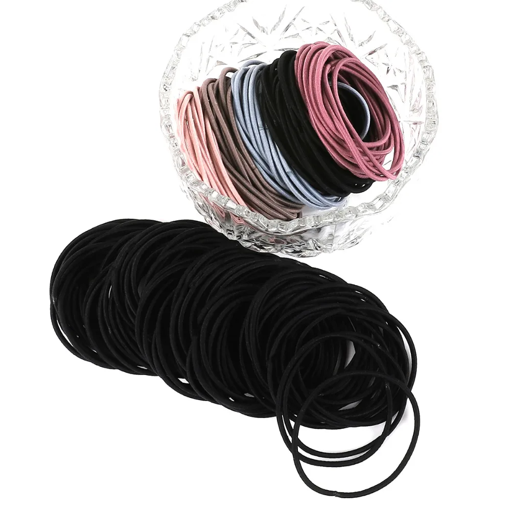 100 шт./лот 5 см нейлоновые эластичные повязки для волос держатель конского хвоста