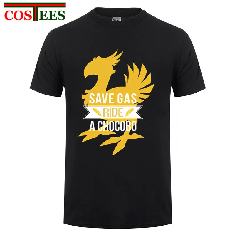 Ride a Chocobo Футболка мужская футболка с коротким рукавом 2017 новые Забавные футболки