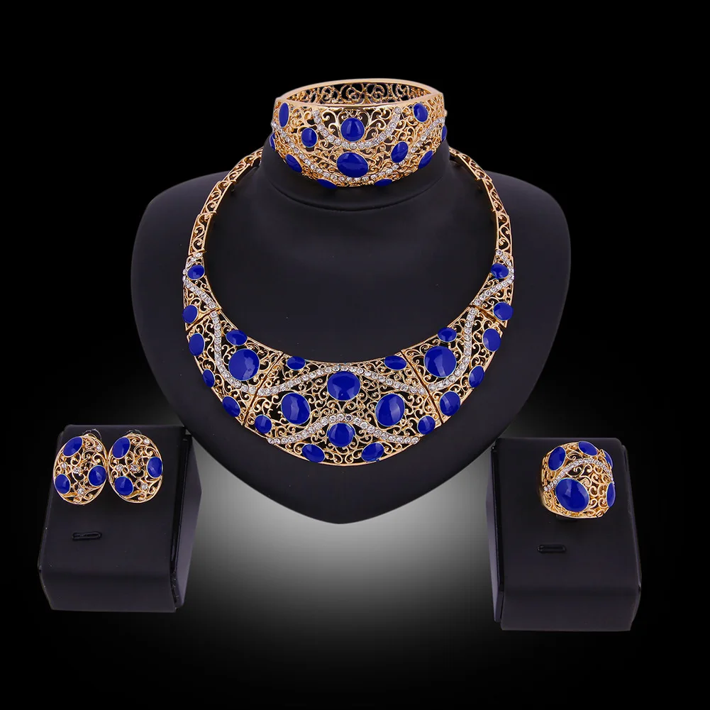 Горячее предложение Новая мода полый узор ожерелье серьги браслет кольцо из