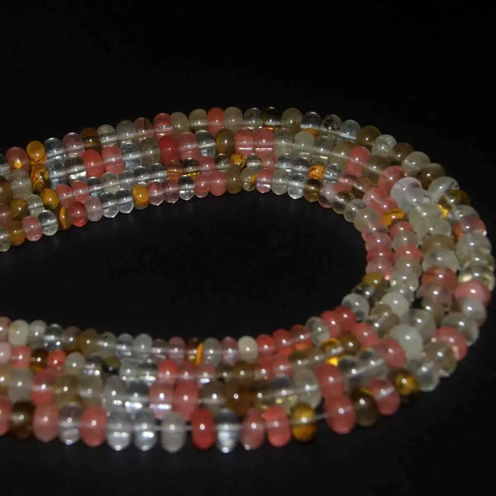 Cherry Quartz Натуральный камень лазурит Агаты кристаллы аметиста бусины разделитель Рондель бусины для изготовления ювелирных изделий Шарм DIY браслет - Цвет: Cherry Quartz