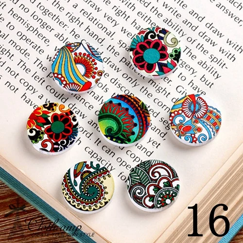 MIXSS-16-7PCS 16 мм смешанные различные модели коллекции круглого дерева лазерная резка кабошон сделать ожерелья, браслеты(WEH-MIXSS-1 - Цвет: MIXSS-16-7PCS