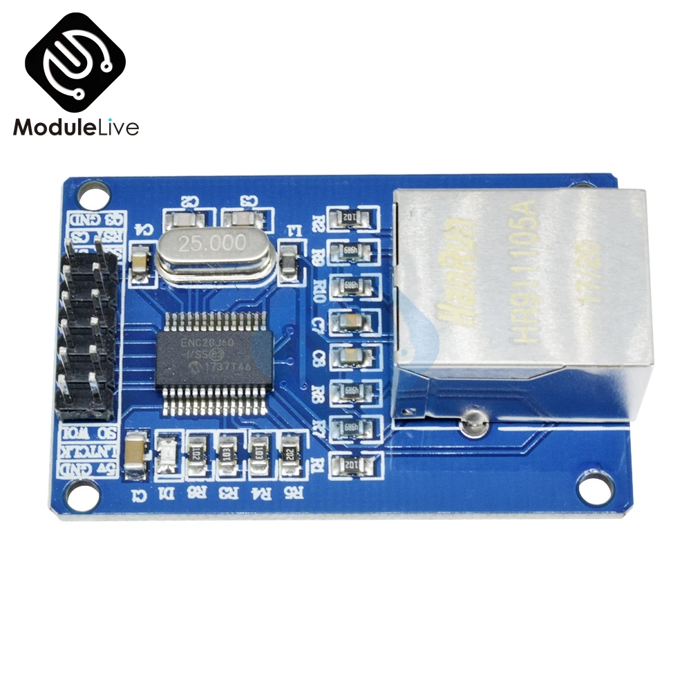 ENC28J60 LAN Ethernet сетевой модуль 25 МГц для Arduino Crystal AVR 51 LPC STM32 3 V 5V|Детали и аксессуары