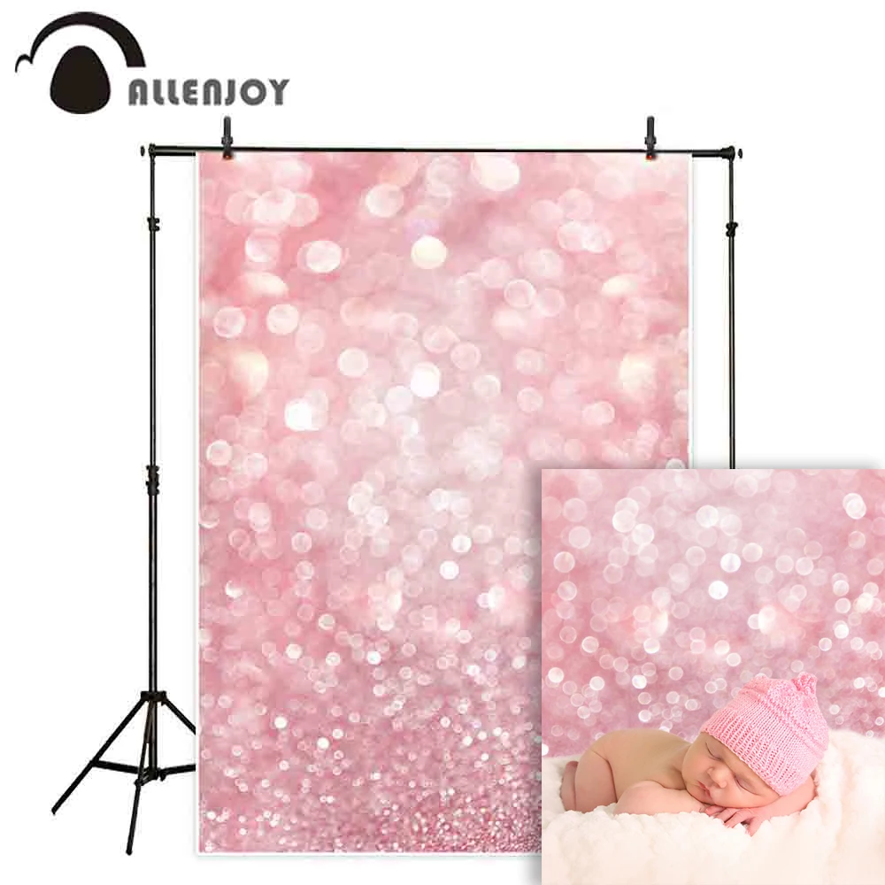 Фон Allenjoy для фотостудии Розовый Блестящий Фотофон боке детской вечеринки