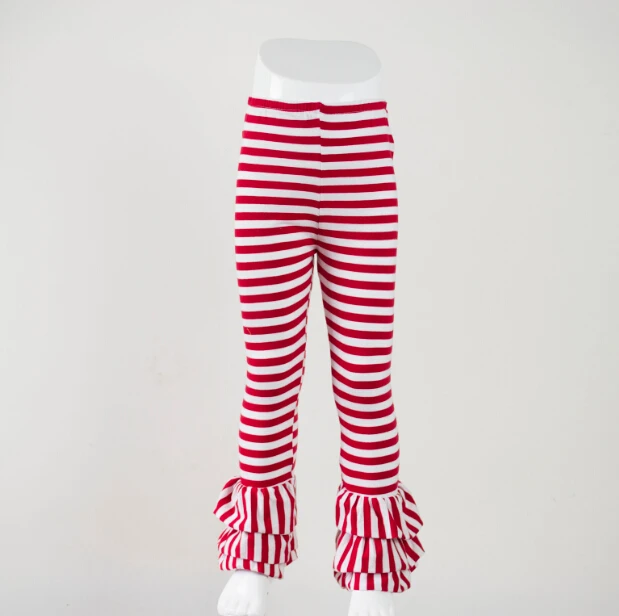

wholesale fashion style baby girls triple icing ruffle pants cute lovely red stripe children soft comfortable cotton pants