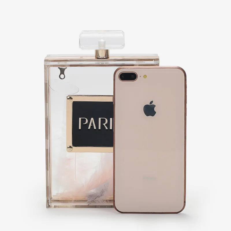 JIULIN dinner personality bag 2019 fashion transparent water bottle single shoulder slant chain acrylic hand tide | Багаж и сумки