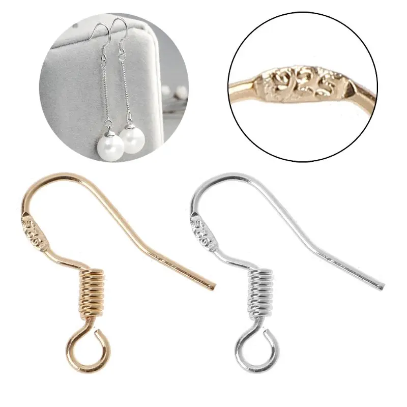 

10Pcs 925 Silver Plated DIY Earring Hooks Ear Wire Anti Allergy Jewelry Findings