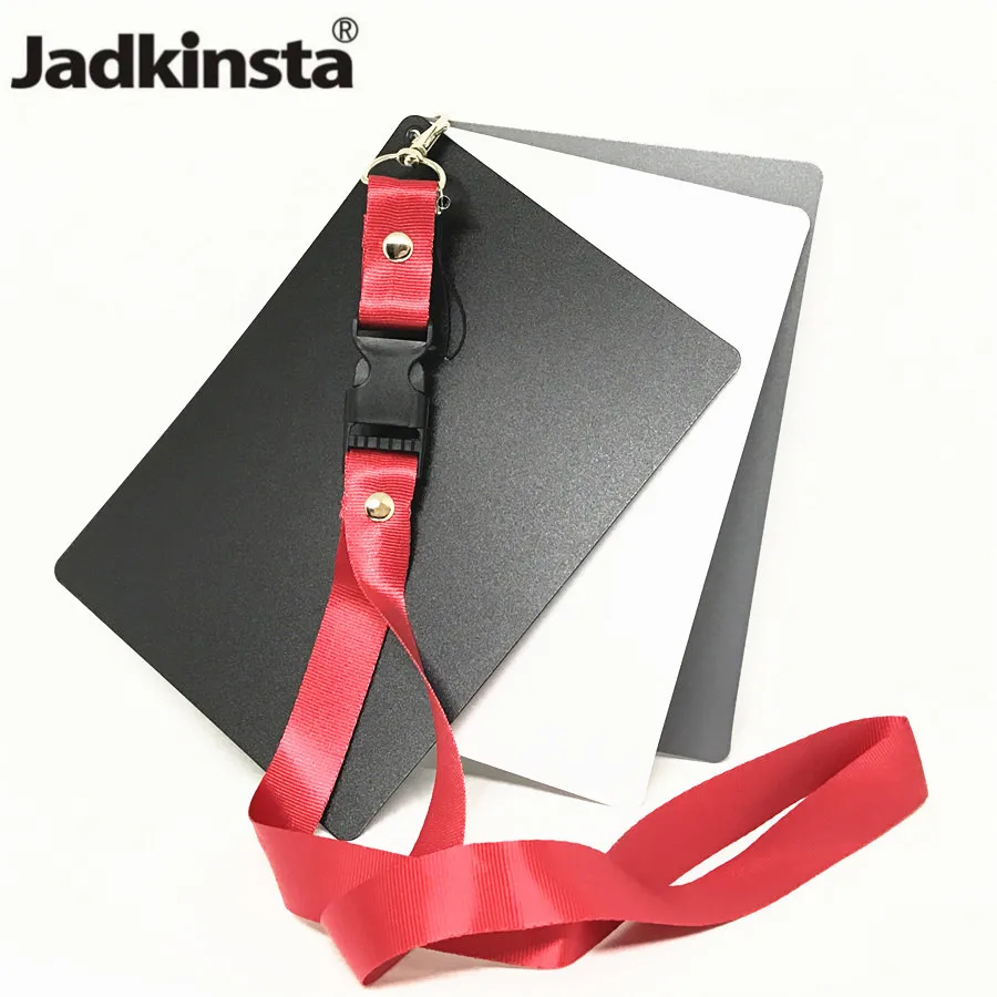 Jadkinsta 3в1 17,5 см* 12,5 см цифровая серая карта Белый Черный 18% Серый Цвет карта баланса белого с ремешком большой размер высокое качество