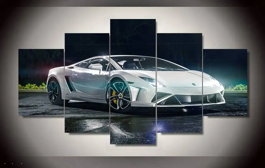 Настенный декор современный белый спортивный автомобиль групповая