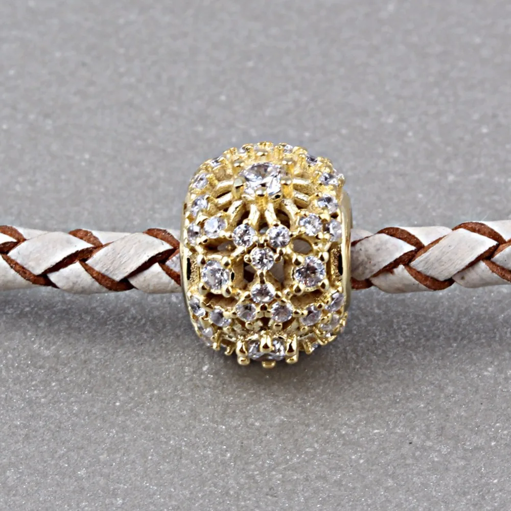 Fit Pandora амулеты оригинальные серебряные 925 золотые хрустальные бусины для шармов ювелирное изделие браслеткулон