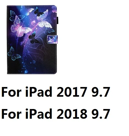 For iPad 201718 9.7 Фиолетовый узор бабочки кожаный чехол всего тела для iPad Air 12 iPad Mini 12345 Pro9.7 10,5 iPad 9,7 Air 10,5 - Цвет: For iPad 201718 9.7