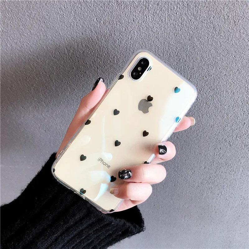 Для iphone X XS Max XR 7 8 Plus чехол Love Heat для 5 5S se 6 6s s Чехол прозрачный |