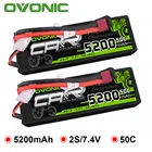 Аккумуляторная батарея 2P ACOVONIC 5200 мАч 7,4 В LiPo 2S1P 50C, жесткий корпус Deans Plug для ARRMA 18 110 Bandit Emaxx Traxxas Slash HPI RC Car