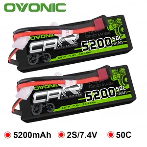 Аккумуляторная батарея 2P ACOVONIC 5200 мАч 7,4 В LiPo 2S1P 50C, жесткий корпус Deans Plug для ARRMA 18 110 Bandit Emaxx Traxxas Slash HPI RC Car