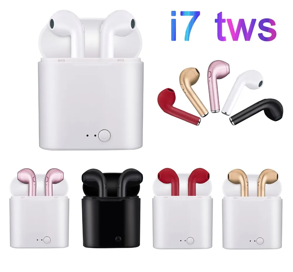 I7 i7s tws наушники вкладыши Bluetooth с зарядным боксом Binau беспроводные гарнитура MicPhone