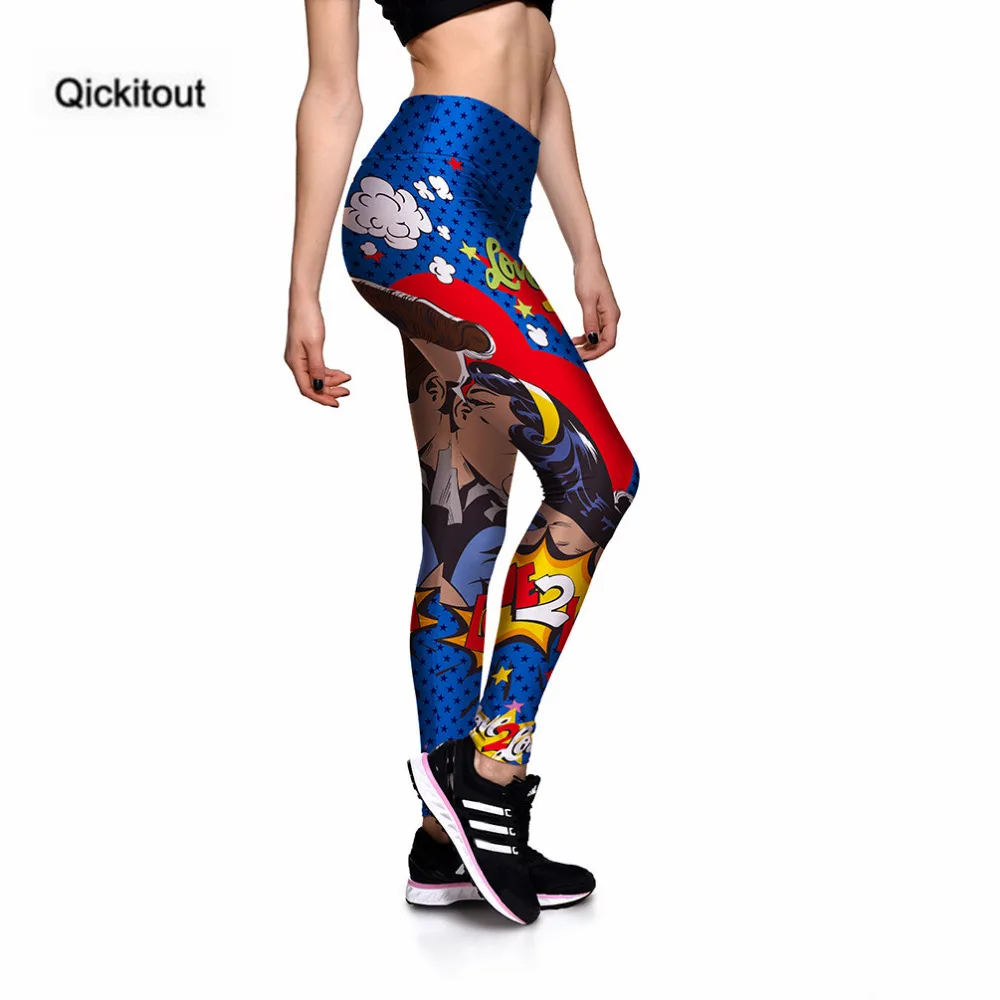 Qickitout леггинсы модные новые аниме Супермен целование 3D принт женские брюки