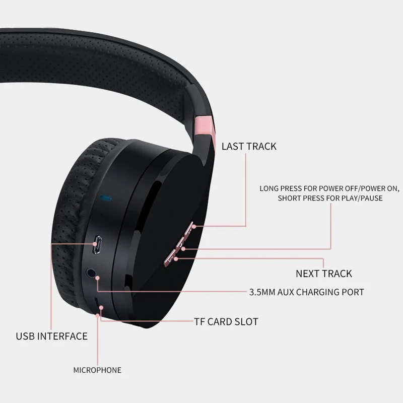 Складные беспроводные наушники HIFI Casque аудио Bluetooth наушники дисплей питания стерео бас гарнитура с микрофоном Поддержка SD TF карта