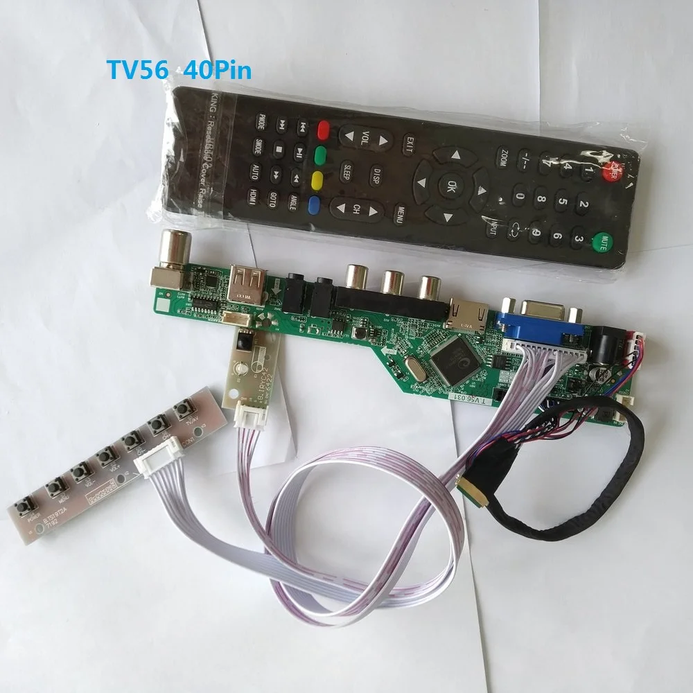 

kit for LTN140AT07 TV AV remote VGA 1366X768 40pin LVDS 14" Controller board driver HDMI USB LCD LED Screen panel