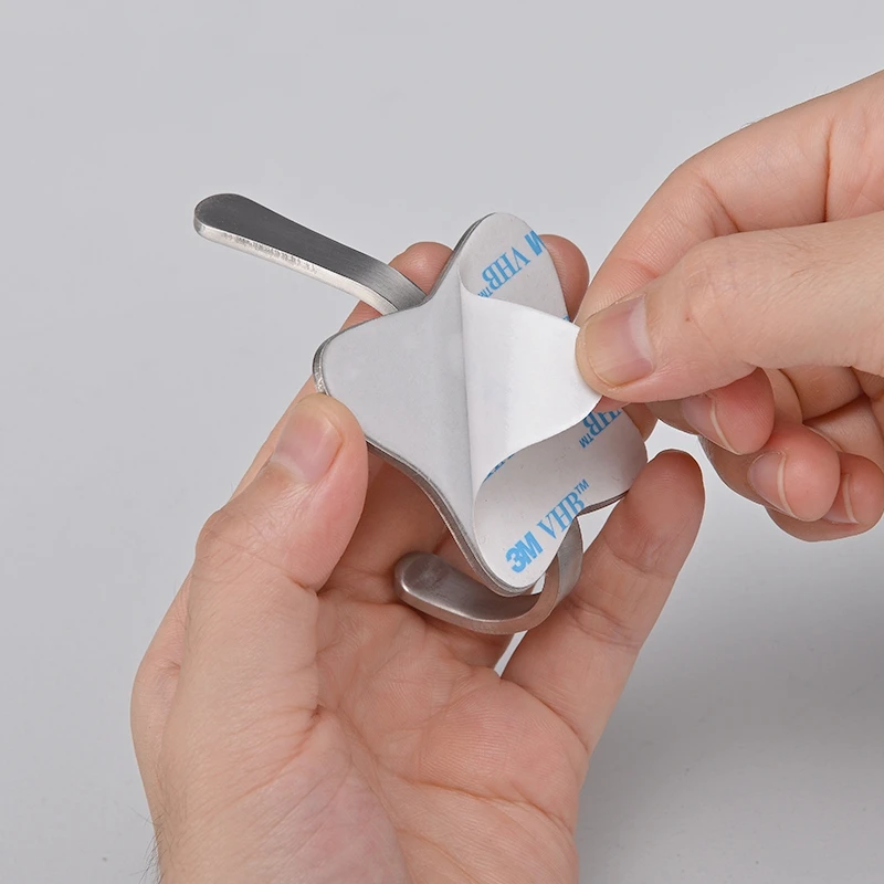 

Bathroom Storage Sticker Adhesive Stainless Steel Hooks Wall Door Clothe Coat Hat Hanger Kitchen Bathroom Rustproof Towel Hooks