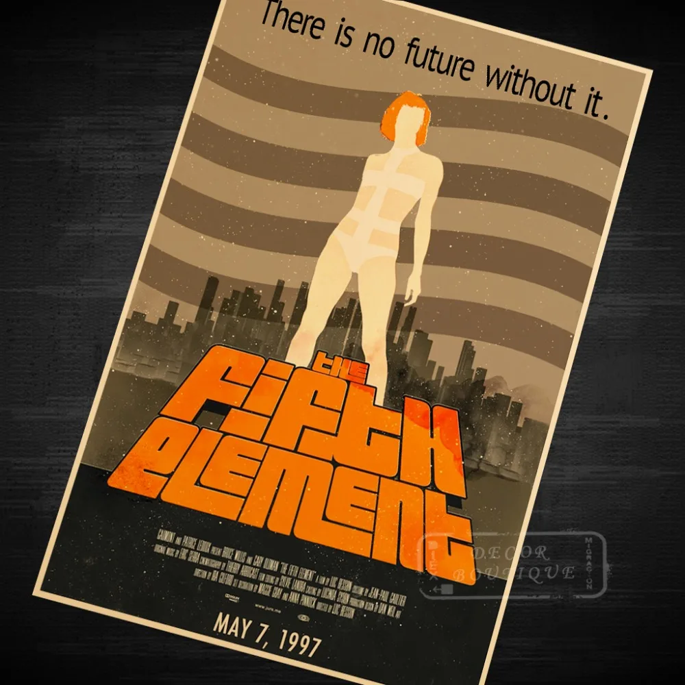 Пятый элемент Sci fi Alien Movie Poster классический ретро винтажный крафт холст DIY