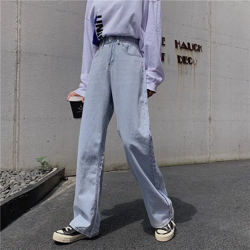 

HziriP 2019 Hole Jeans Women New Summer Chic Thin Texture Loose Plus Fresh Full Blue Fashion Female Casual High Waist Trousers