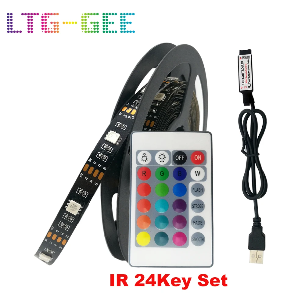 Светодиодная лента 5050 водонепроницаемая 5 в пост. Тока USB светодиодный светильник