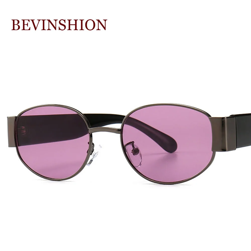 Мужские и женские солнцезащитные очки в стиле стимпанк металлические с овальной