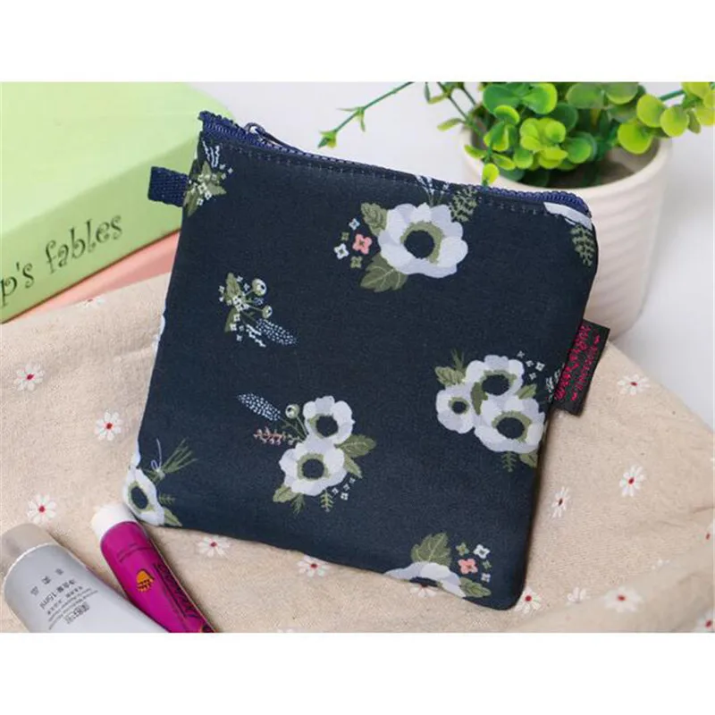 Женская портативная мини косметичка с мультяшным цветочным принтом сумка для