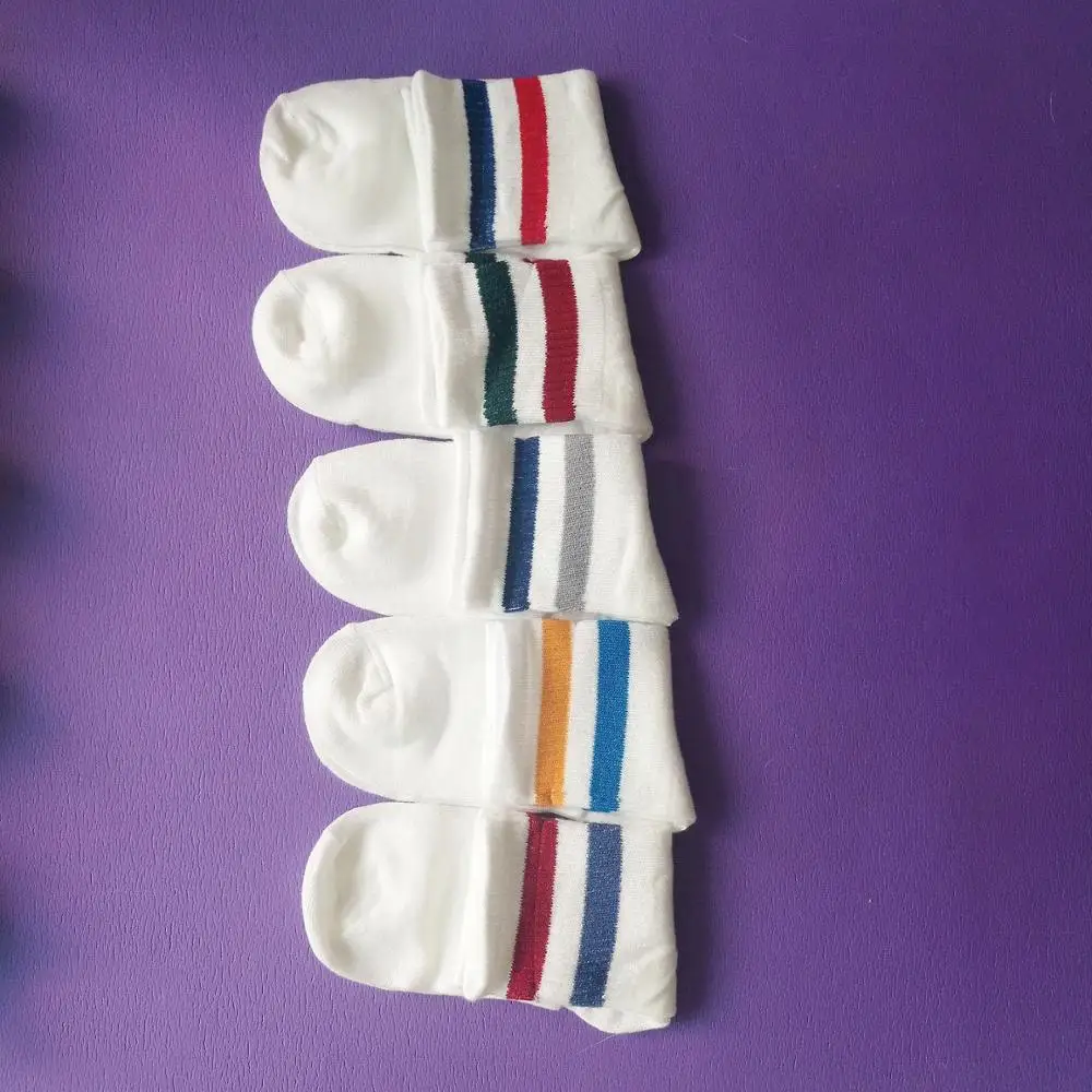 La MaxPa/Классические хлопковые носки с двумя полосками для женщин и девочек Ретро