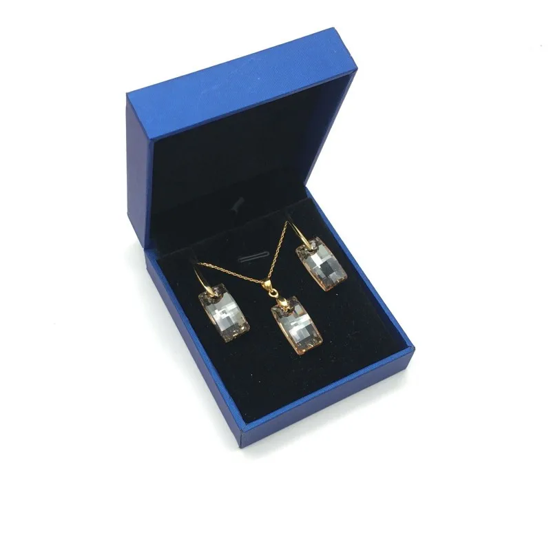 MS Betti уникальное Золотое женское ожерелье с квадратным кристаллом от Swarovski сезон Мода Свадебные ювелирные изделия