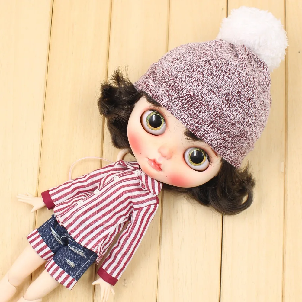 Ледяной DBS Blyth кукольная кукла зимняя шапка рубашка и короткие штаны игрушка|bjd