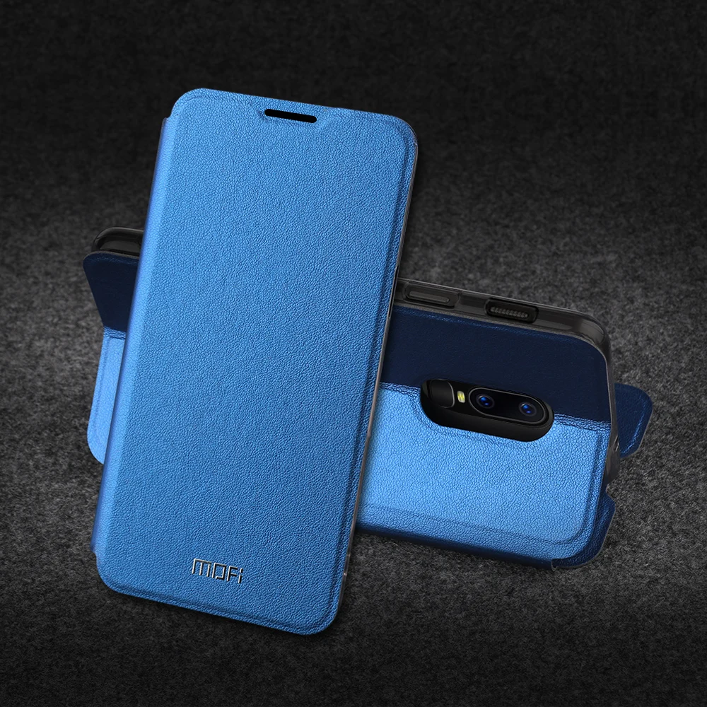 MOFi флип-чехол для One Plus 6 TPU чехол для 1+ 6 из искусственной кожи для Oneplus 6 силиконовый чехол-книжка