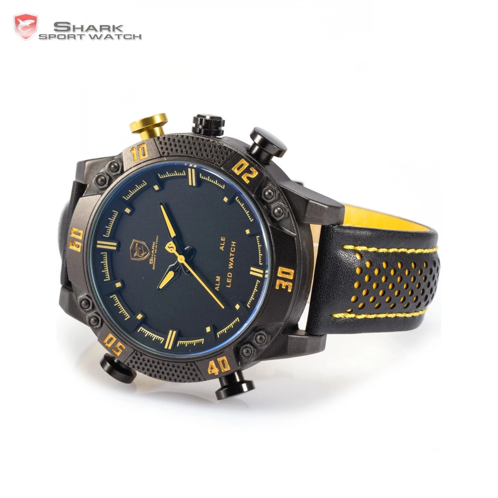 Серия Чёрная Акула Бренд Чёрный Жёлтый Цвет Аналоговой Цифровой Дисплей