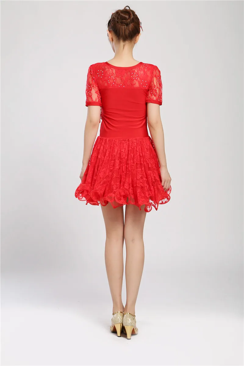 

women/Children Short sleeve Latin Dance Dress For Lace style Girls/Lady Cha Cha/Rumba/Samba/Tango/Ballroom square dance Skirt