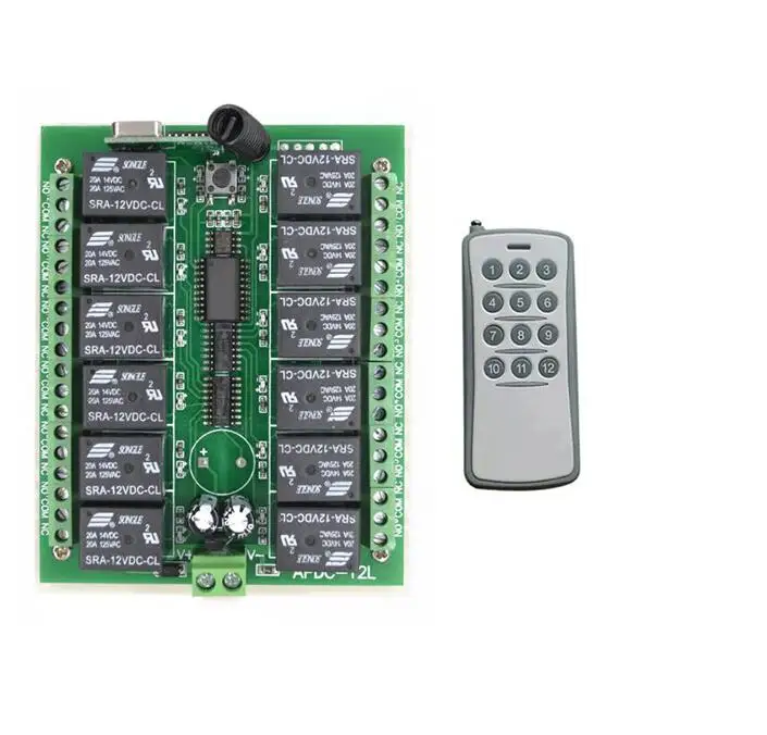 Умный дом DC12V 12v/24V 10A реле 12CH RF Беспроводной дистанционного Управление
